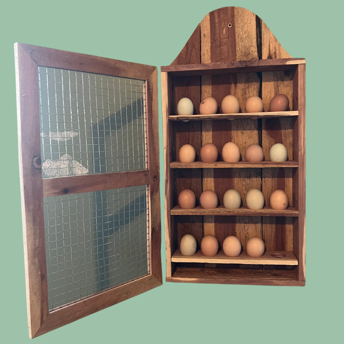 Handcrafted Wall-Mounted Egg Cabinet