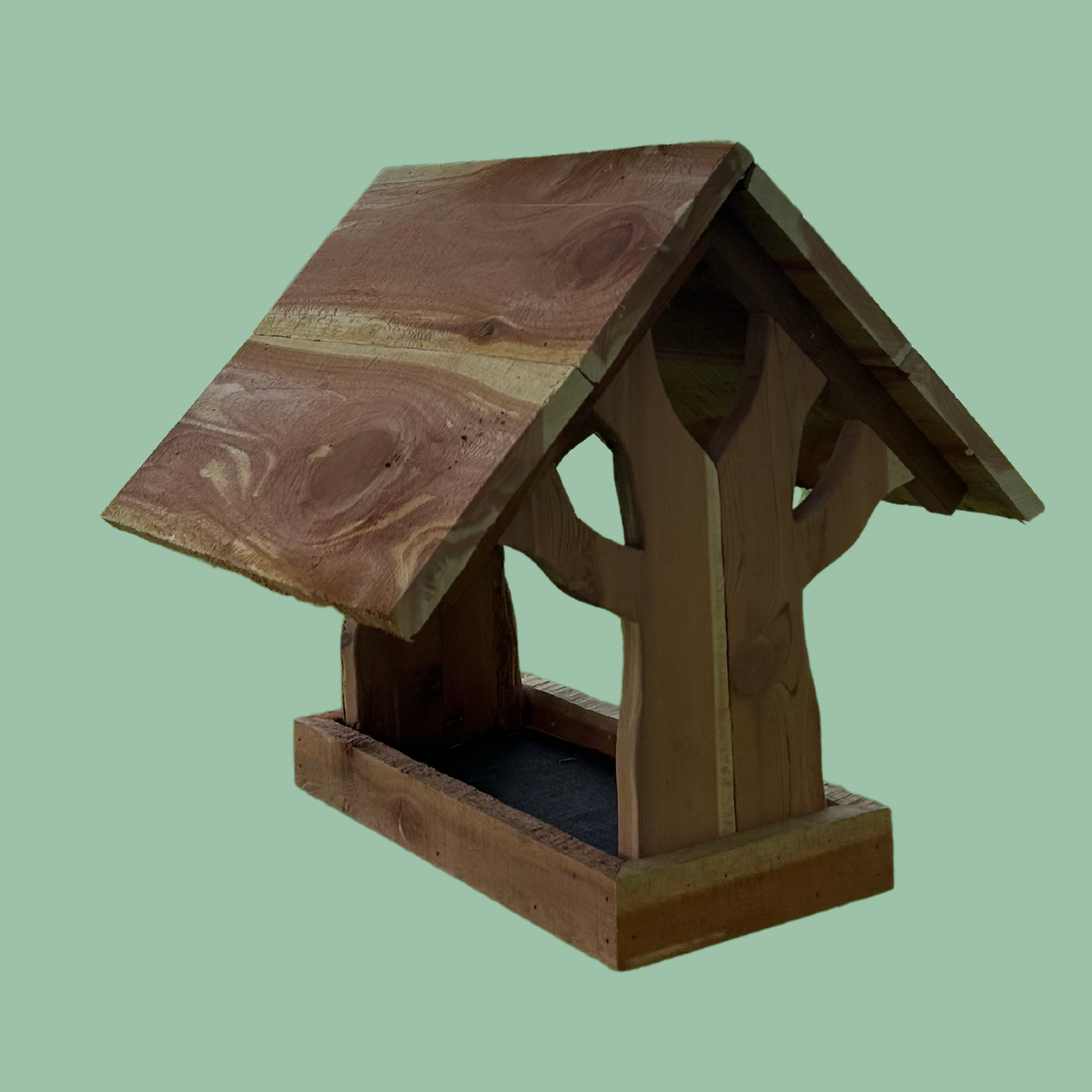 Handcrafted Wooden Bird Feeder – Tree-Shaped Design