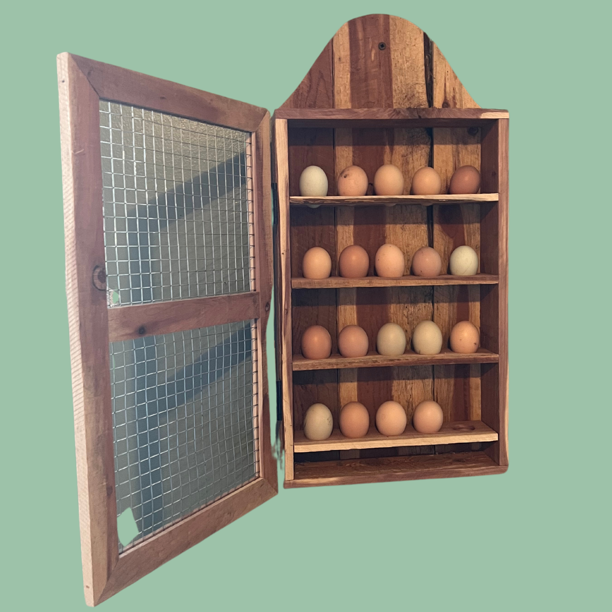 Handcrafted Wall-Mounted Egg Cabinet