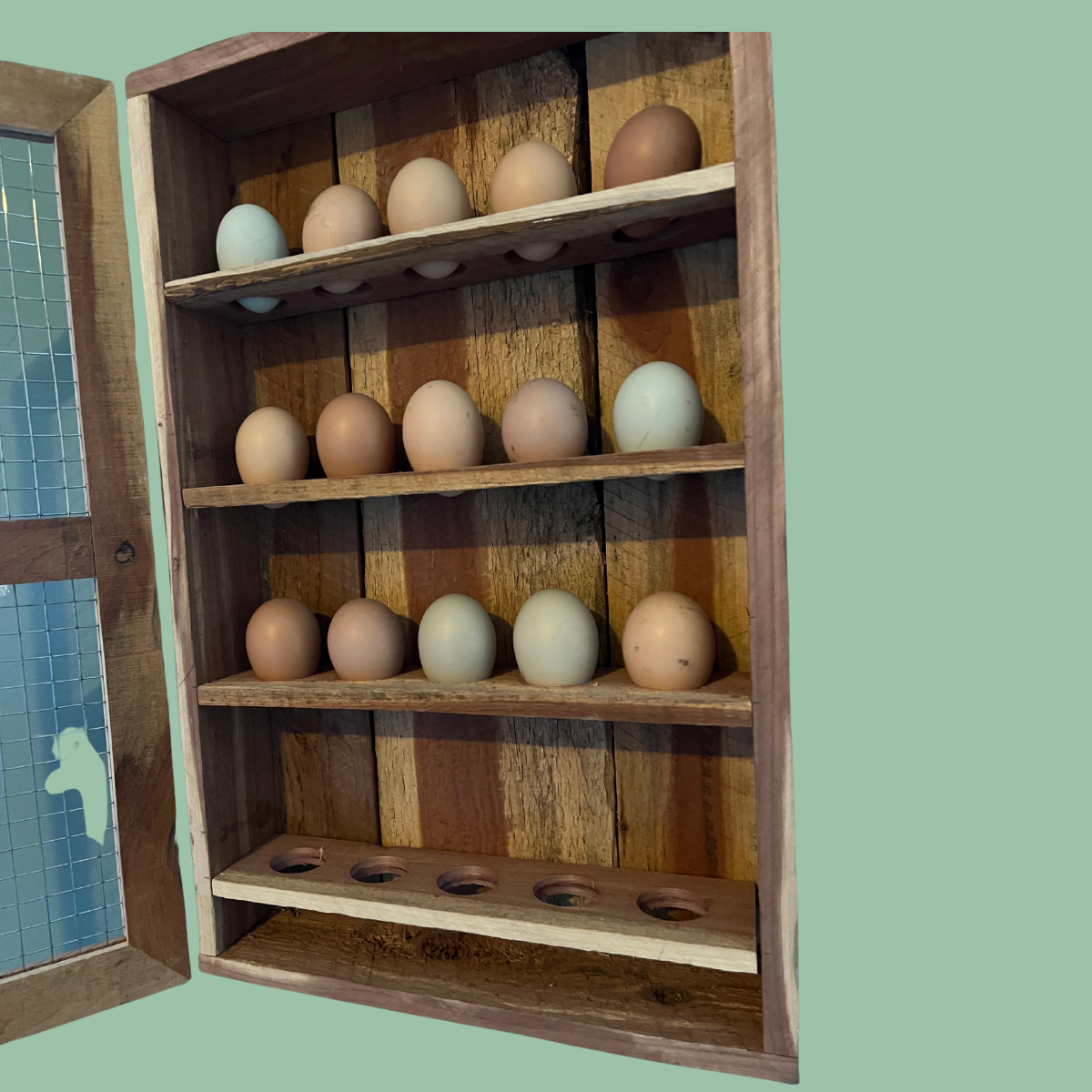 Handcrafted Wall-Mounted Egg Cabinet