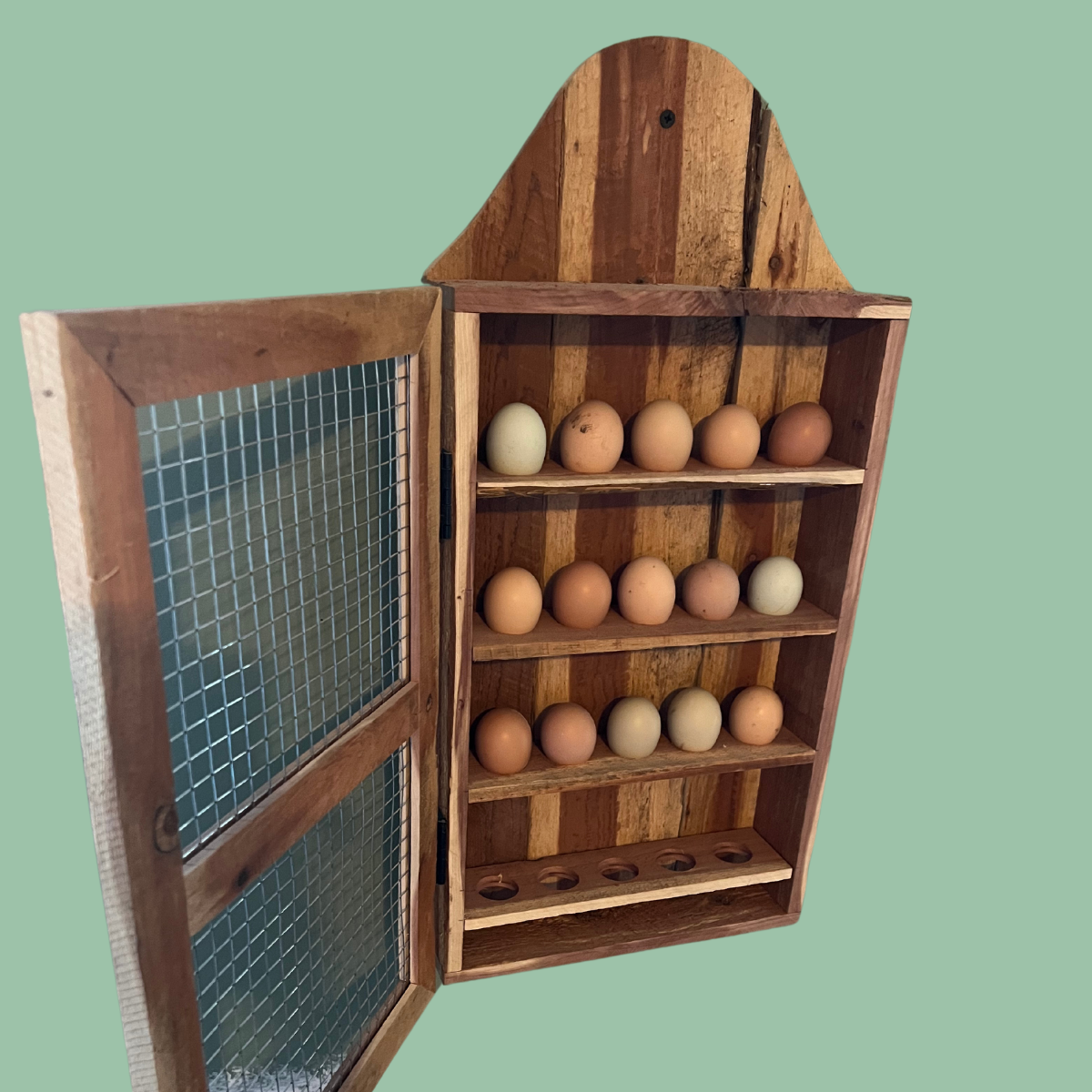 Handcrafted Wall-Mounted Egg Cabinet